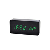 Wooden Digital Alarm Clock with Wireless Charging,  Clock with Time, Date,Temperature, Desk Clocks  Office,Bedside Clock Clock  Adomoo